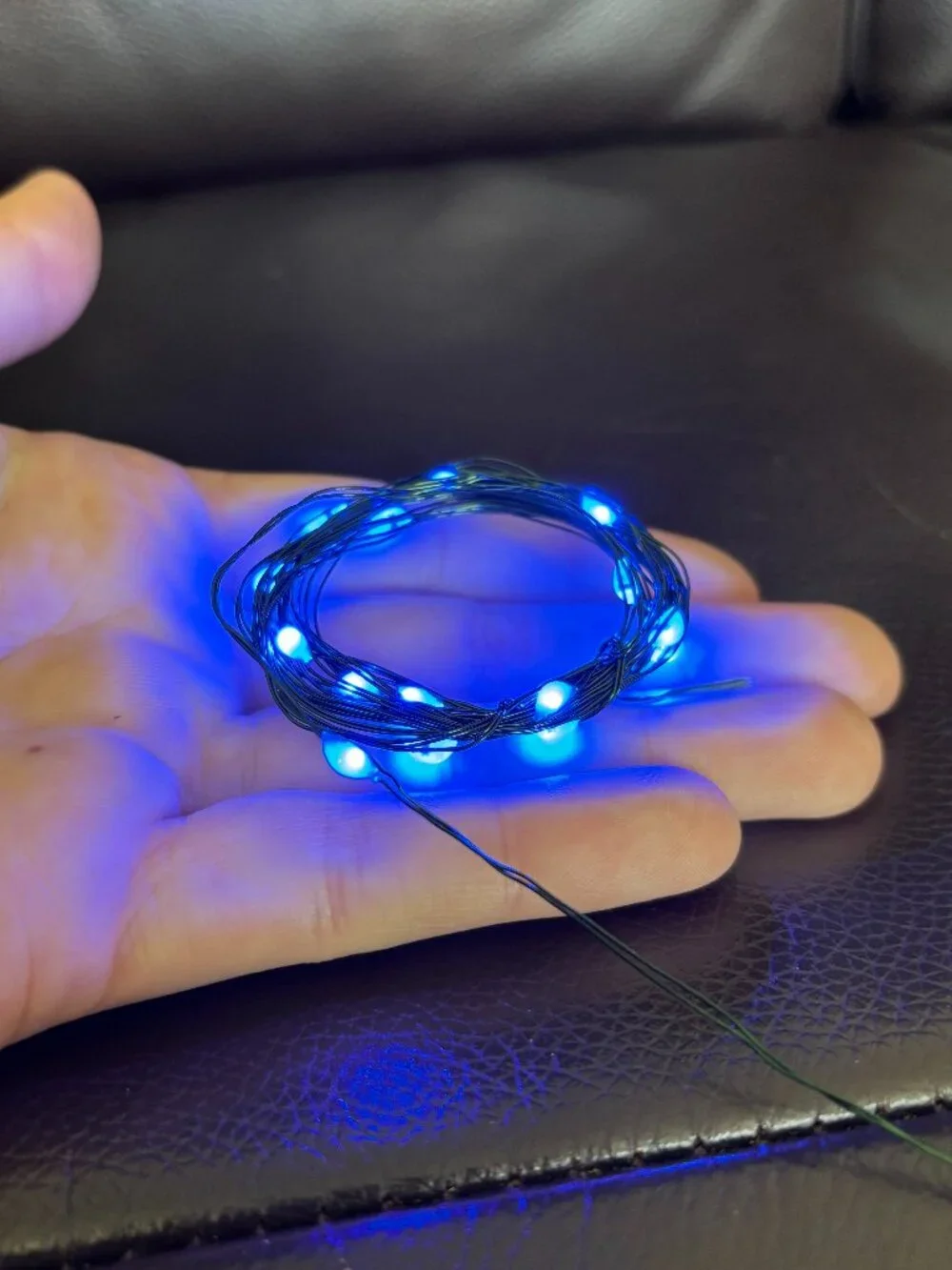 NEW Bethlehem Lights Set of 3 Micro Fairy Lights - Green Wire & Blue Lights